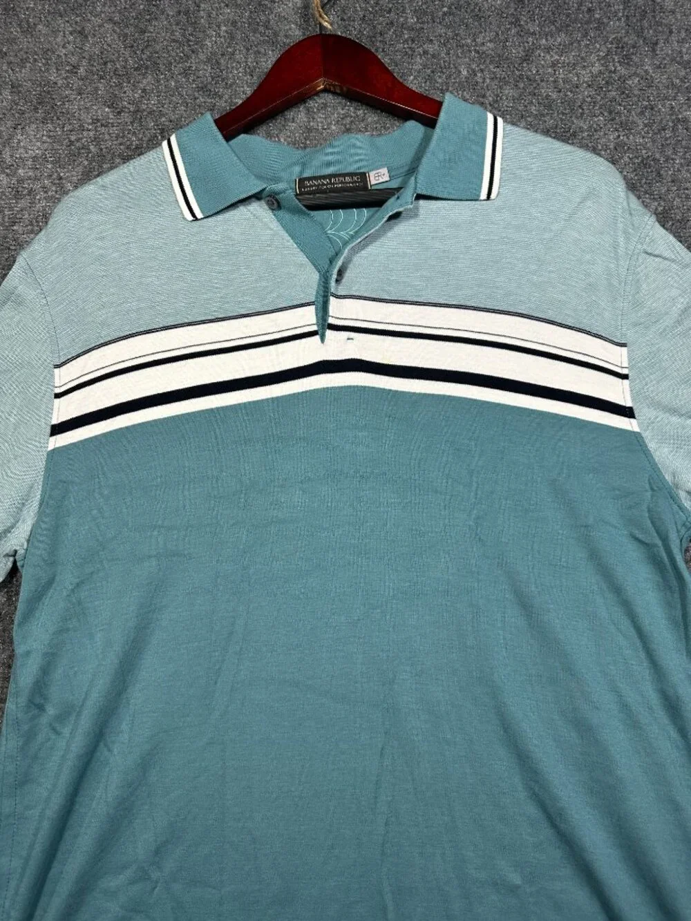 Banana Republic Polo Shirt Mens Large Luxury Touch Performance Short Sleeve